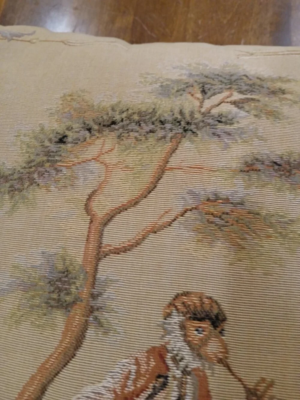 Vtg Tapestry Throw Pillow